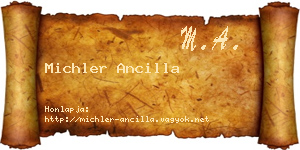 Michler Ancilla névjegykártya